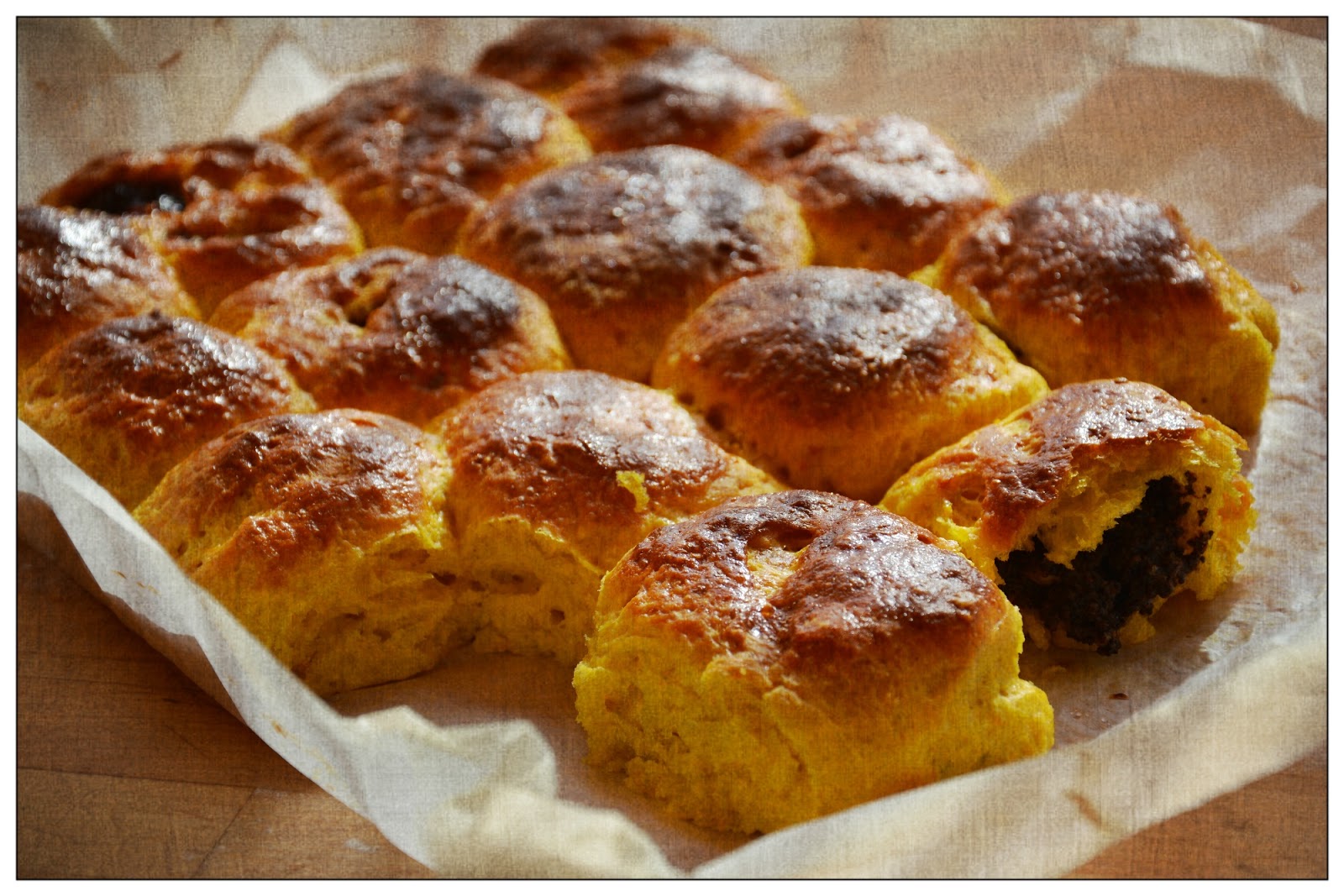 Dyniowe brioszki z makiem / powidlem czyli Niedzielne Sniadanie odc.64