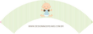 Bebé Niño: Mini Kit para Imprimir Gratis. Wrappers para Cupcake para Imprimir Gratis de Bebé Niño.