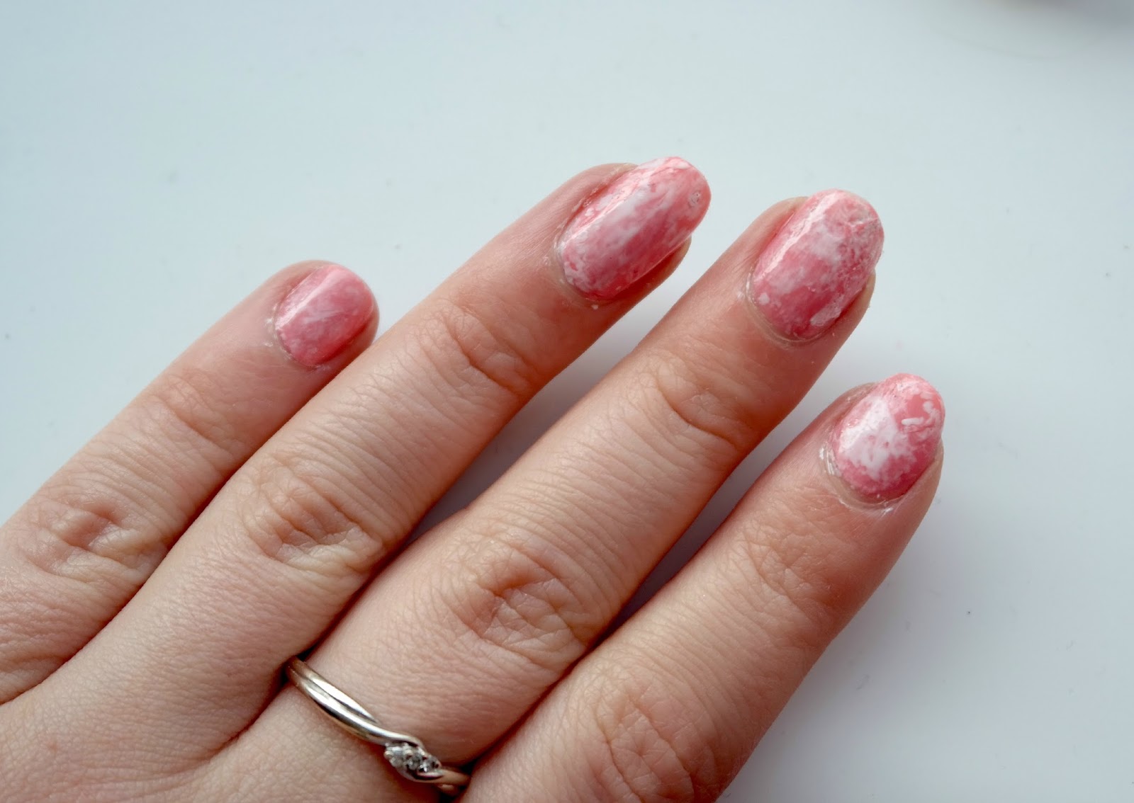 Clear Pink Marble Nails - wide 5