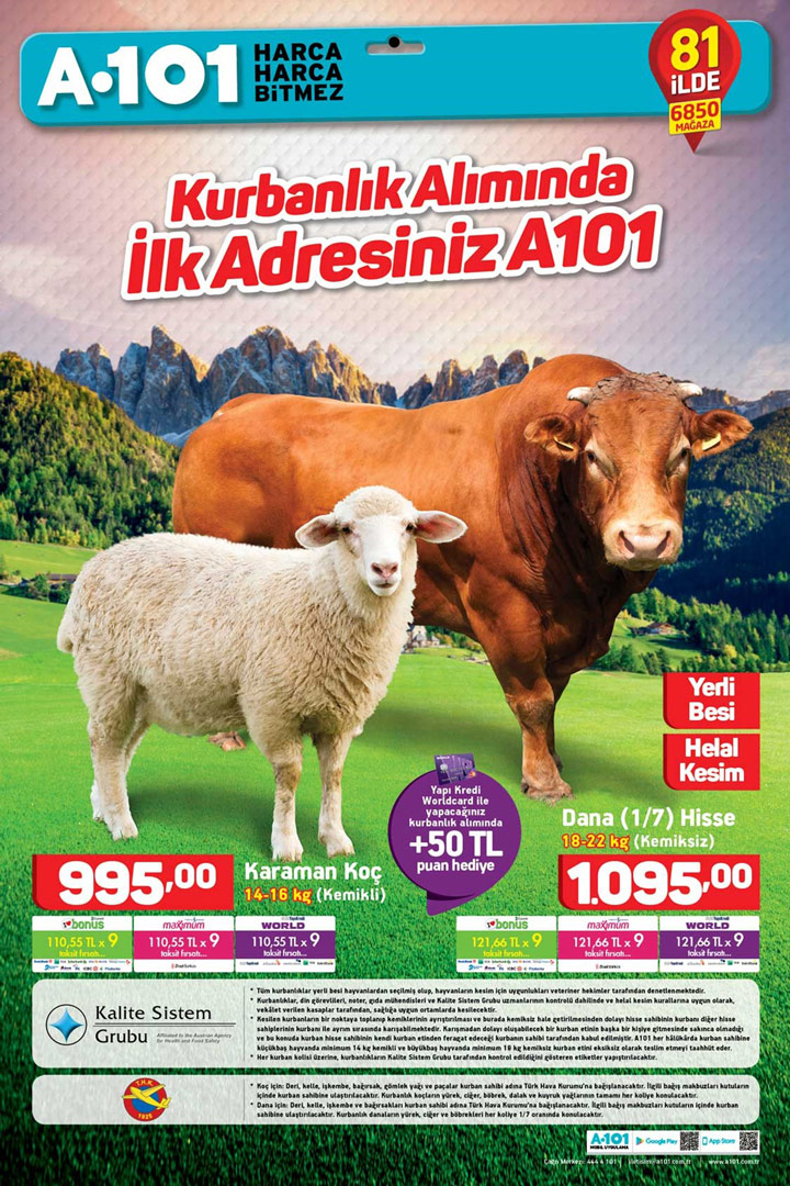 A101 Market 2017 Kurbanlık fiyatları, Kırıkkale A101 Kırıkkale Portal
