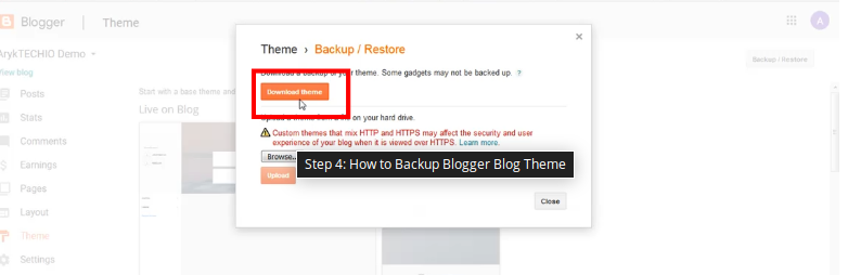 Step 4: How to Backup Blogger Blog Theme Step 4: How to Backup Blogger Blog Theme