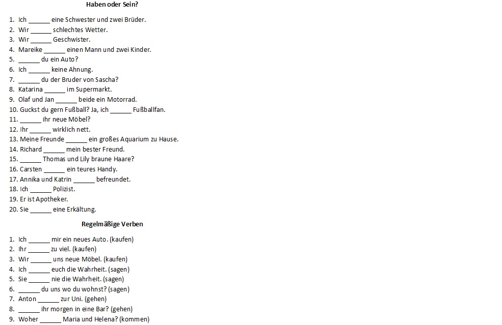 Study German Online: Regular verbs and Helping verbs