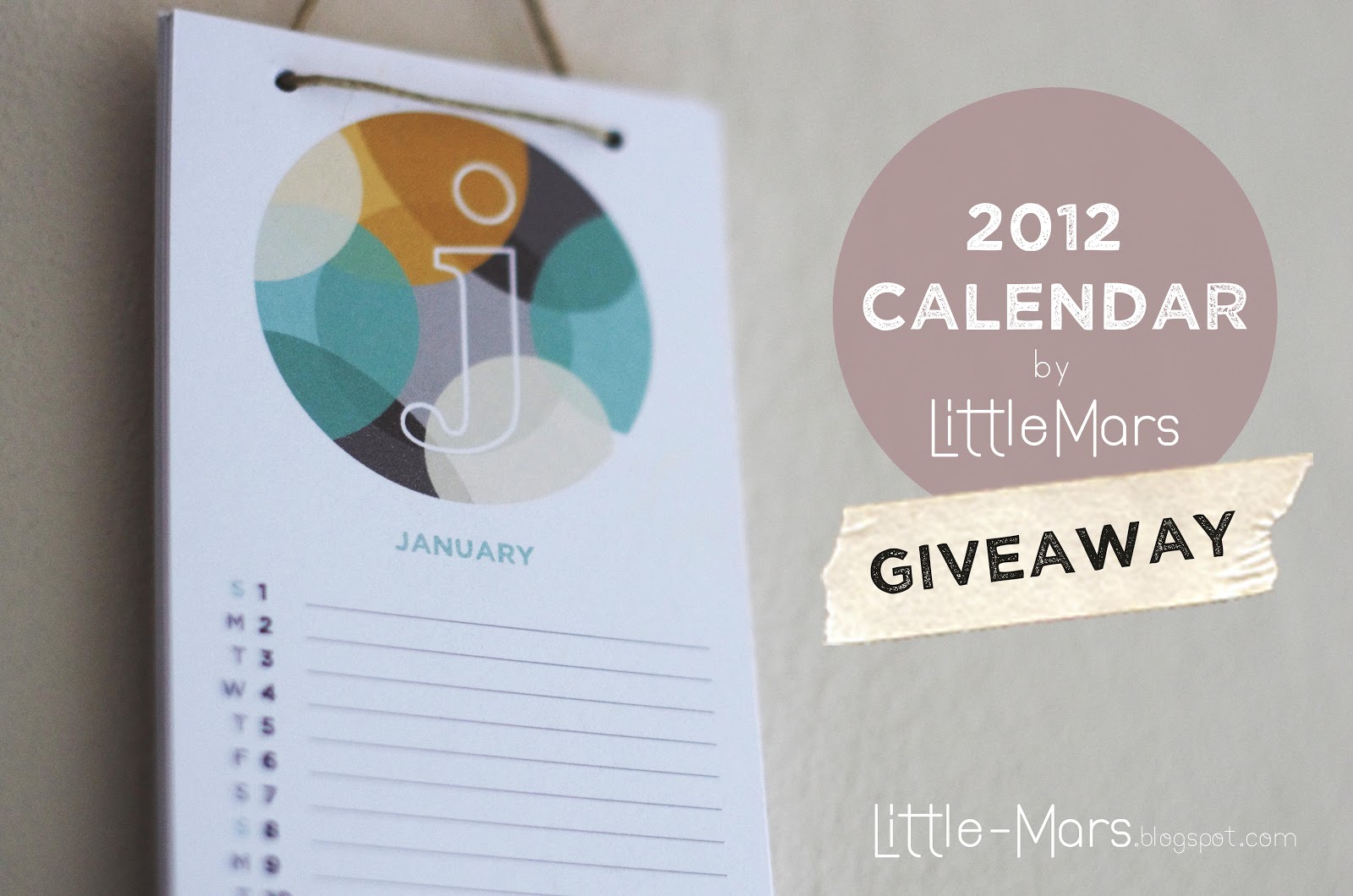 LittleMars Graphic Design and Handmade Giveaway Calendar 2012