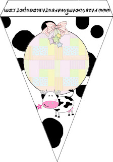 Cow and Patchwork Free Party Printables. Cow and Patchwork Free Printable Banner.