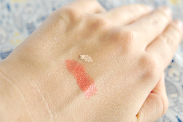 Korean Makeup Swatch Innisfree Colorglow Lipstick Daisy Coral #10 Liquid Glow Shadow  #1