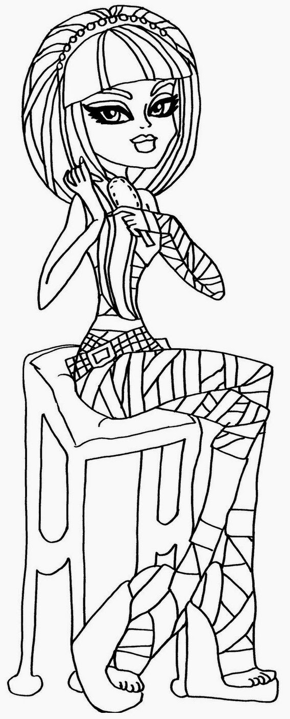 printable monster high cleo de nile colouring pages for girls