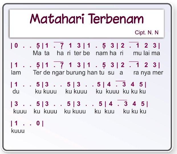 Lagu matahari diciptakan oleh