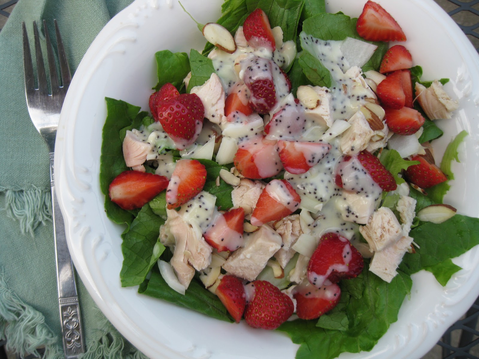 Andrea In Season Strawberry Romaine Salad with Creamy Poppy Seed Dressing
