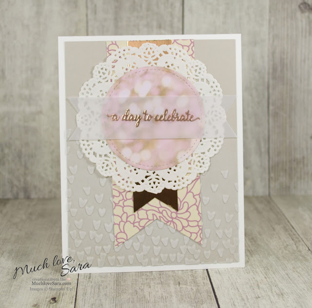 A Day to Celebrate Card | Handmade Card Using Stampin Up Falling in Love Papers and So In Love Stamps