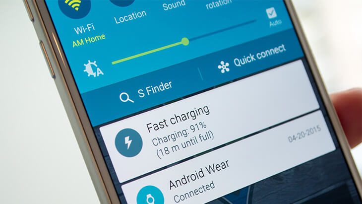 Cómo solucionar problemas de duración de la batería Samsung Galaxy S6 Galaxy S6 notificación de carga rápida