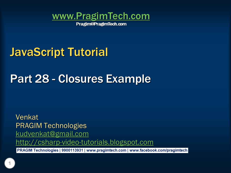 Sql server and c video tutorial javascript closure example