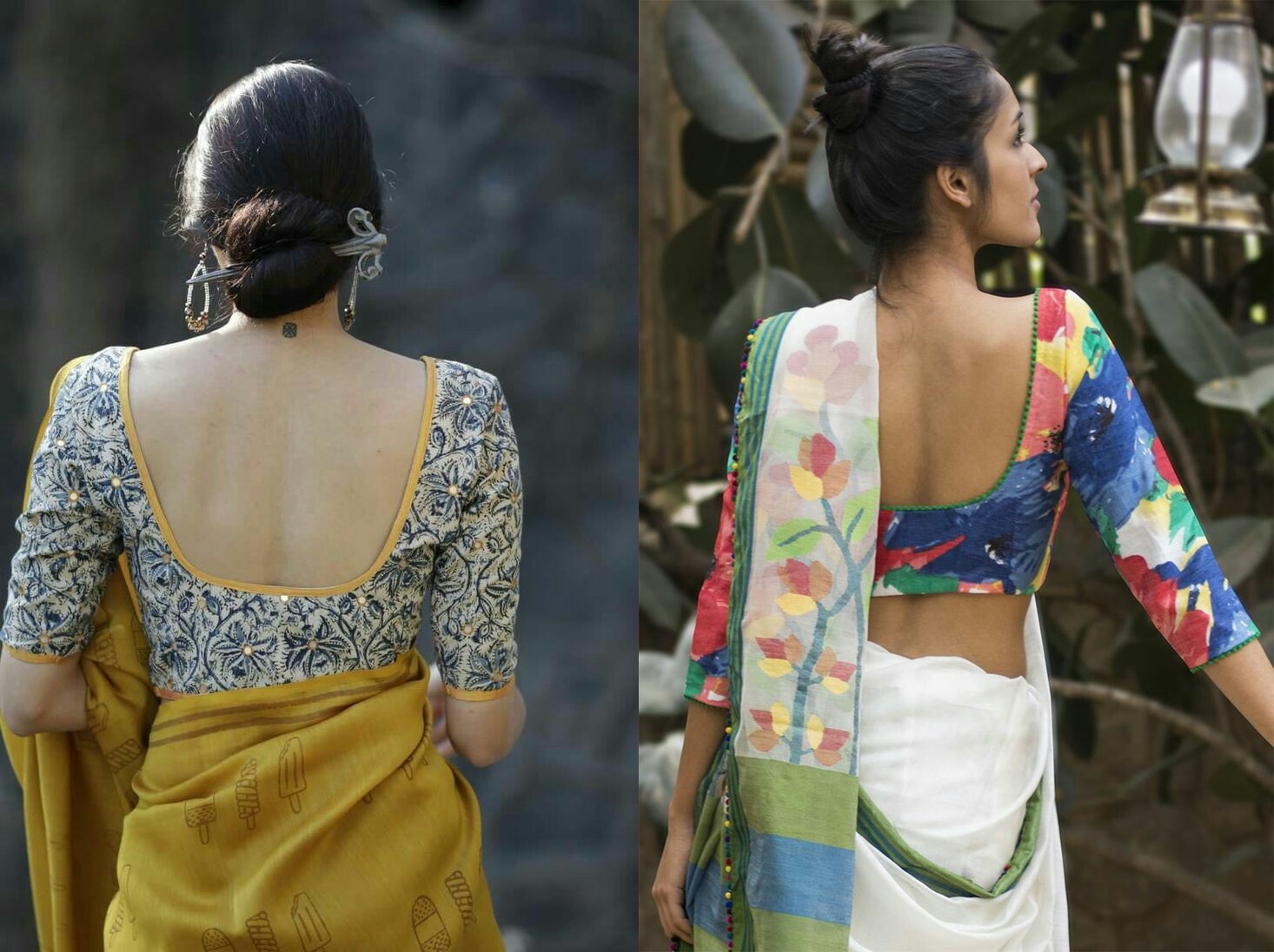 Back neck designs for printed blouse for women