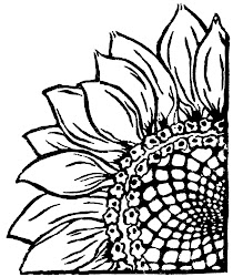 sunflower drawing lino linocut flower corner drawings prints printing block doo woodle designs stencil cut pattern line linoleum linocuts easy
