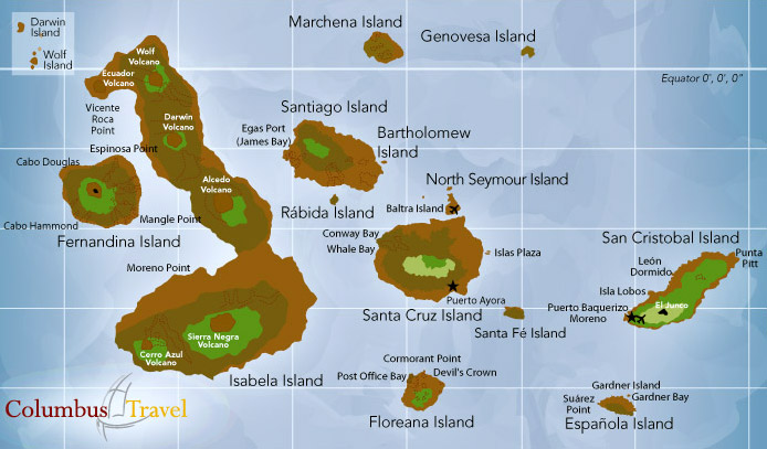 Galapagos Islands Activity Map Galapagos Islands Activity Map