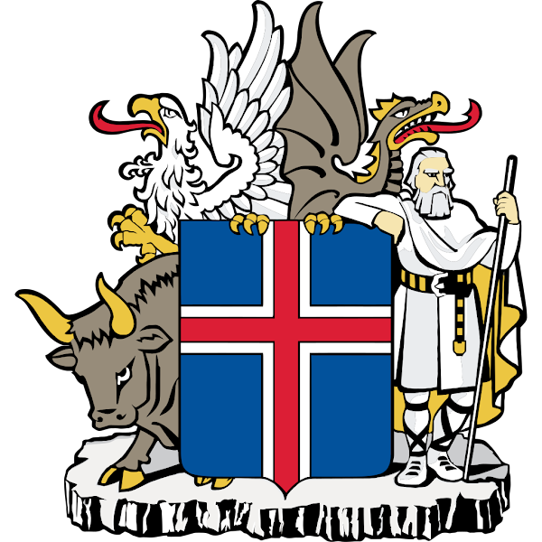 Logo Gambar Lambang Simbol Negara Islandia PNG JPG ukuran 600 px