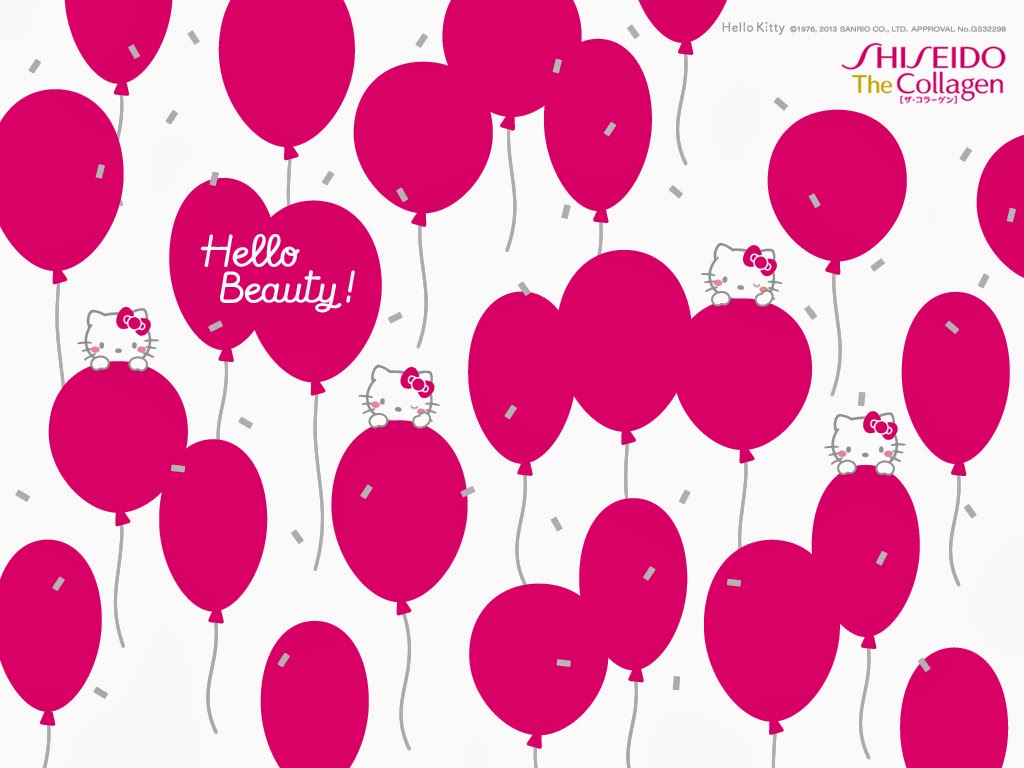 Hello Kitty Loft Shiseido Collagen Taiseido X Wallpaper Pink Balloons
