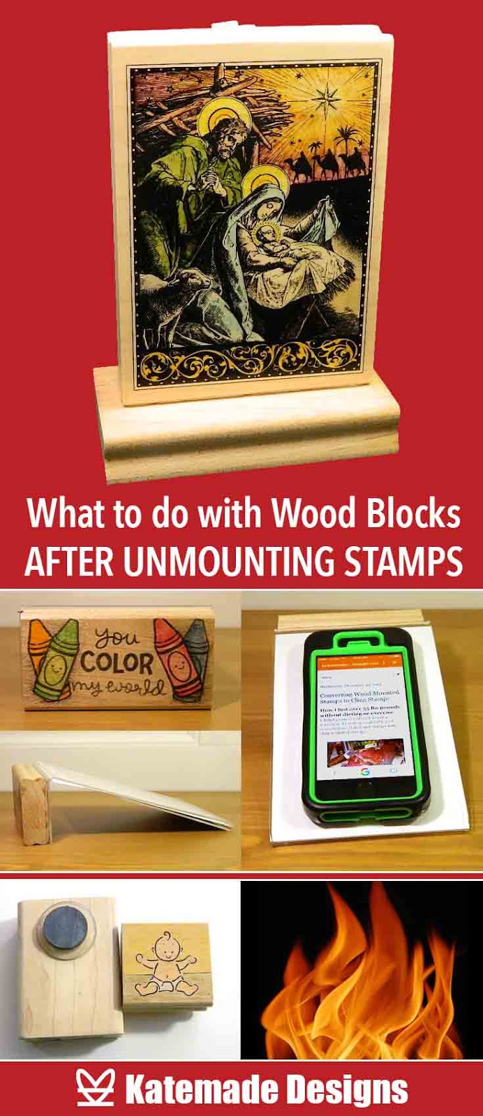 Katemade Designs Save the Wood! What to Make with Stamp Blocks!