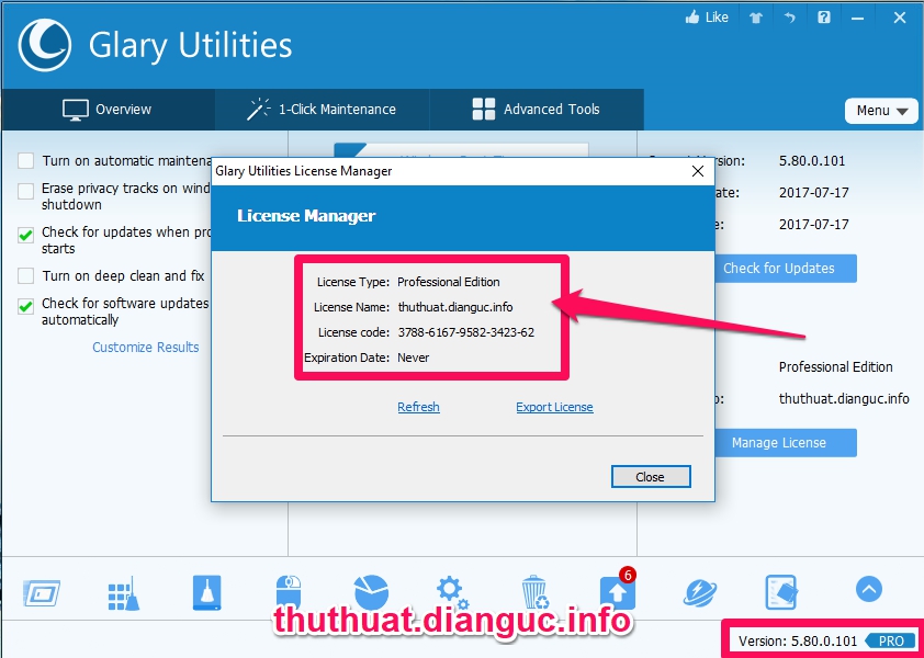 Download Glary Utilities Pro v5.80 full key - Phần mềm tối ưu hệ thống máy tính