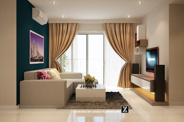 Thiết kế nội thất phòng khách căn hộ 120m2 khu Central Sunrise City 3