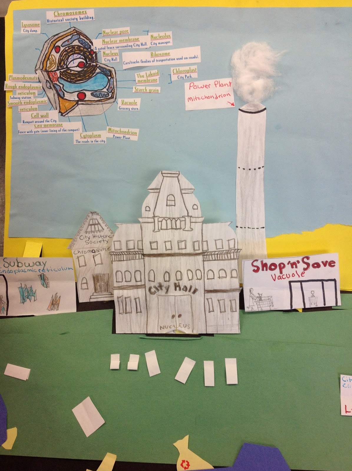 Cuthbert 7th Grade Science Day To Day Cell Analogy Project Jan
