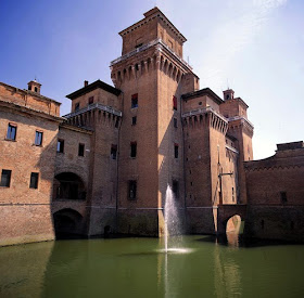 The Castello Estense, built in the later years of the 14th century, dominates the centre of Ferrara