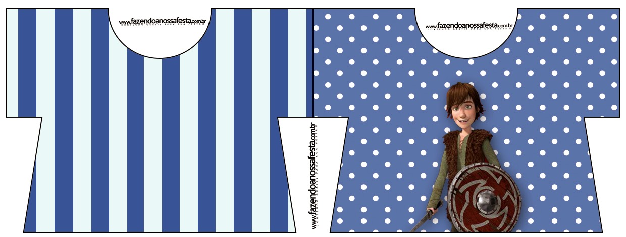 Cómo Entrenar a tu Dragón: Invitaciones para Imprimir Gratis. Tarjeta con forma de camisa.