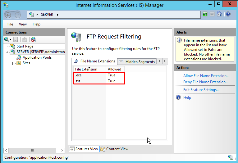 Feature setting