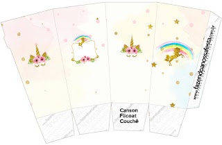 Fiesta de Unicornios: Cajas para Imprimir Gratis. Cajas para palomitas de maíz = pop corns = poporopos.