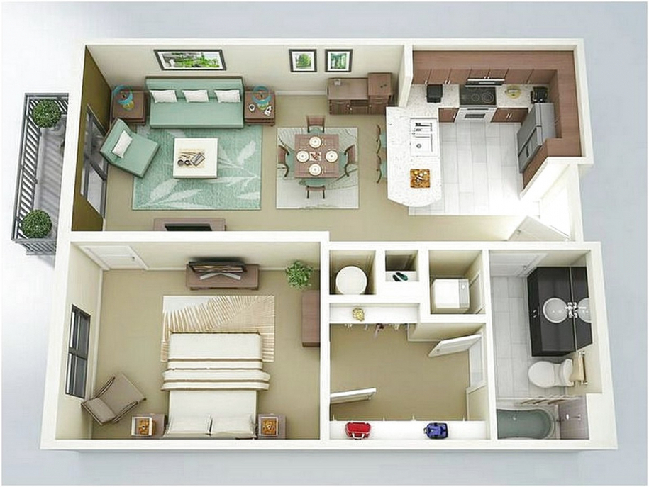 Denah Rumah Minimalis 4 Kamar Tidur 3d Inspirasi Desain Rumah 2019