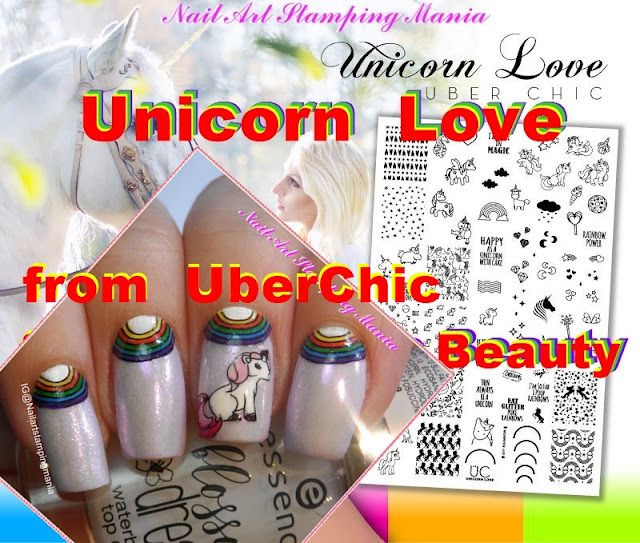 Nail Art Stamping Mania UberChic Beauty Unicorn Love Nail Stamping