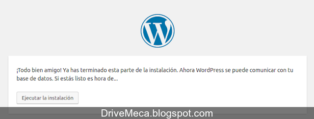 Ya estamos listos para ejecutar la instalacion de wordpress Ya estamos listos para ejecutar la instalacion de wordpress
