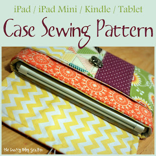 iPad mini sleeve case clutch sewing pattern - pocket - PDF