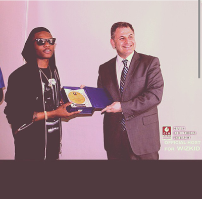 Wizkid given certificate Award by Cyprus International University