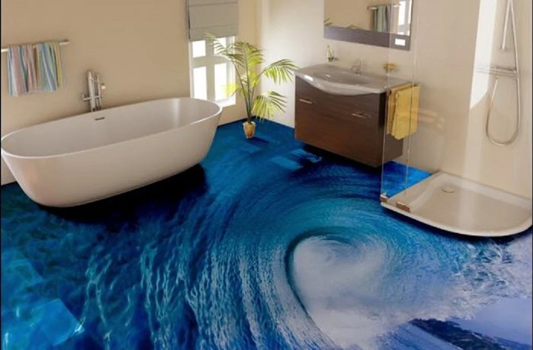 Dynamic Epoxy Bathroom Paint Wallpaper Photography