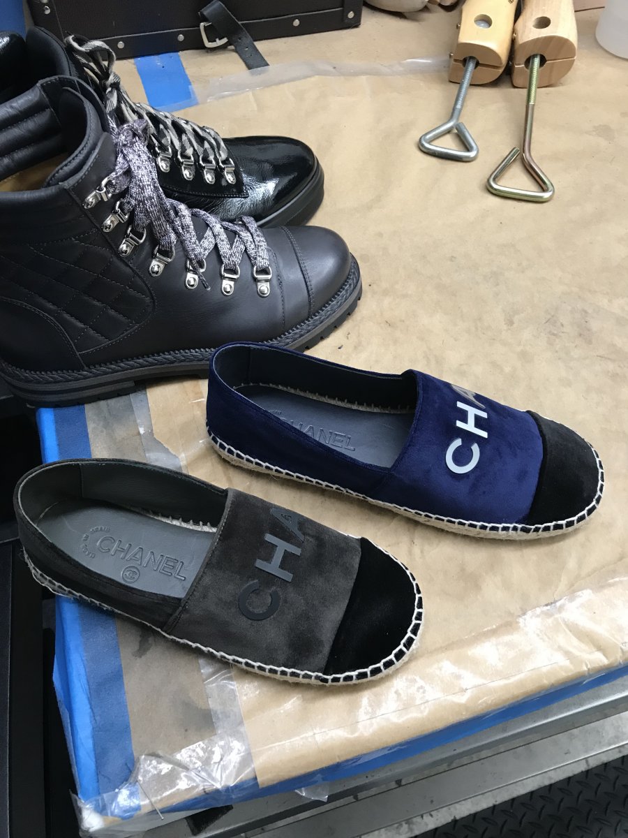 CHANEL, Shoes, Chanel Black Nylon And Suede High Top Lace Up Sneakers Now  Shoes Winter Shoes