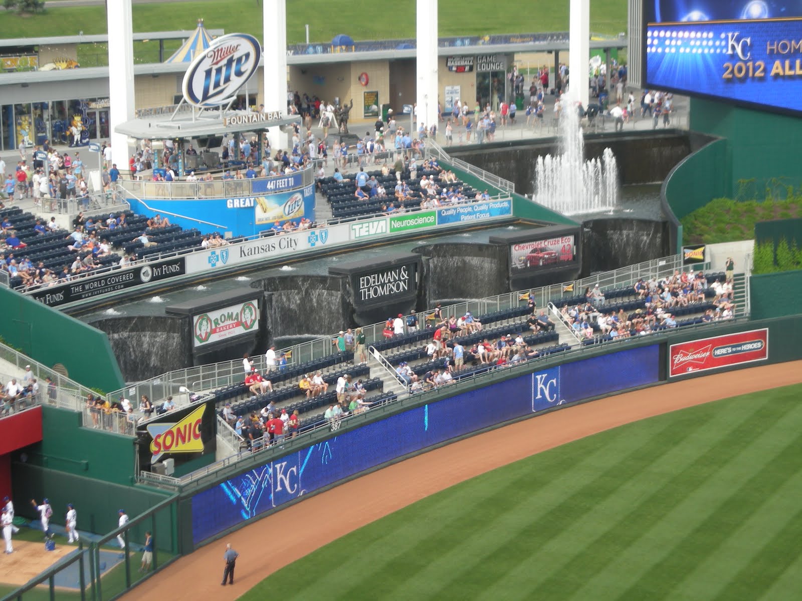 Cutting Coupons in KC Kansas City Tour of Fountains Kauffman Stadium