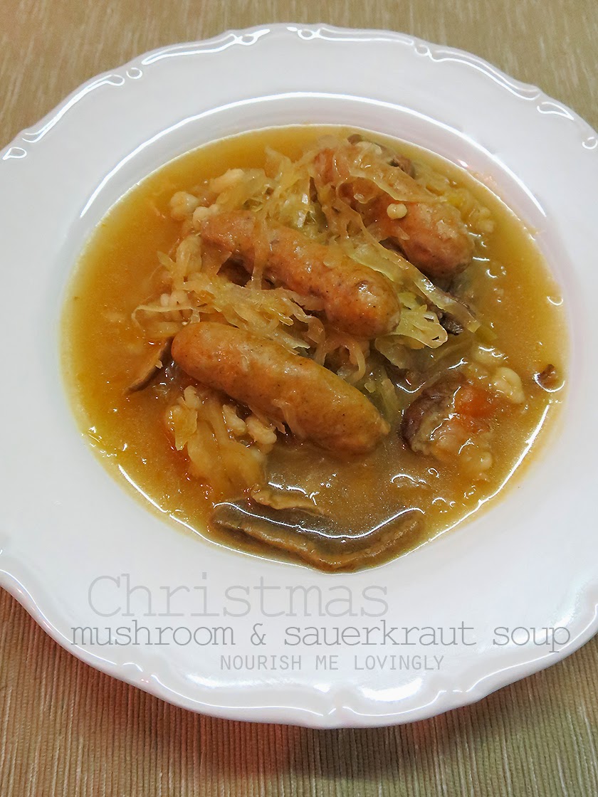 Nourish me lovingly Dried mushroom and sauerkraut soup