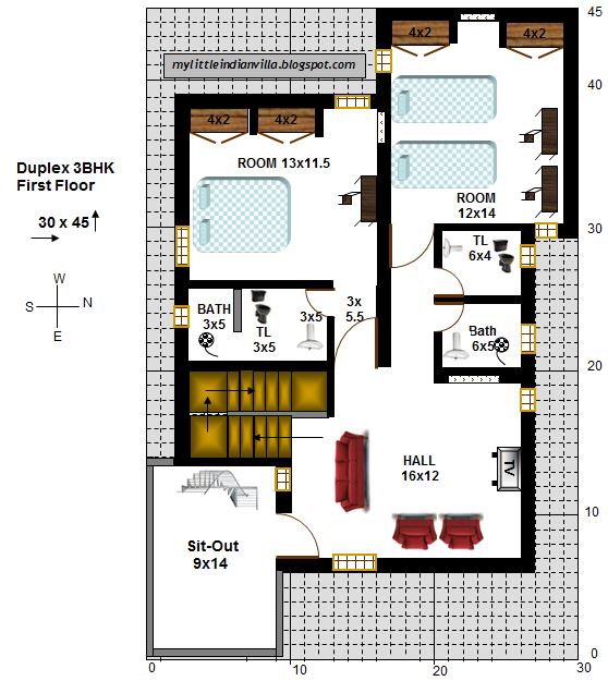 My Little Indian Villa 2 Duplex House 3BHK 30x45 East Facing 