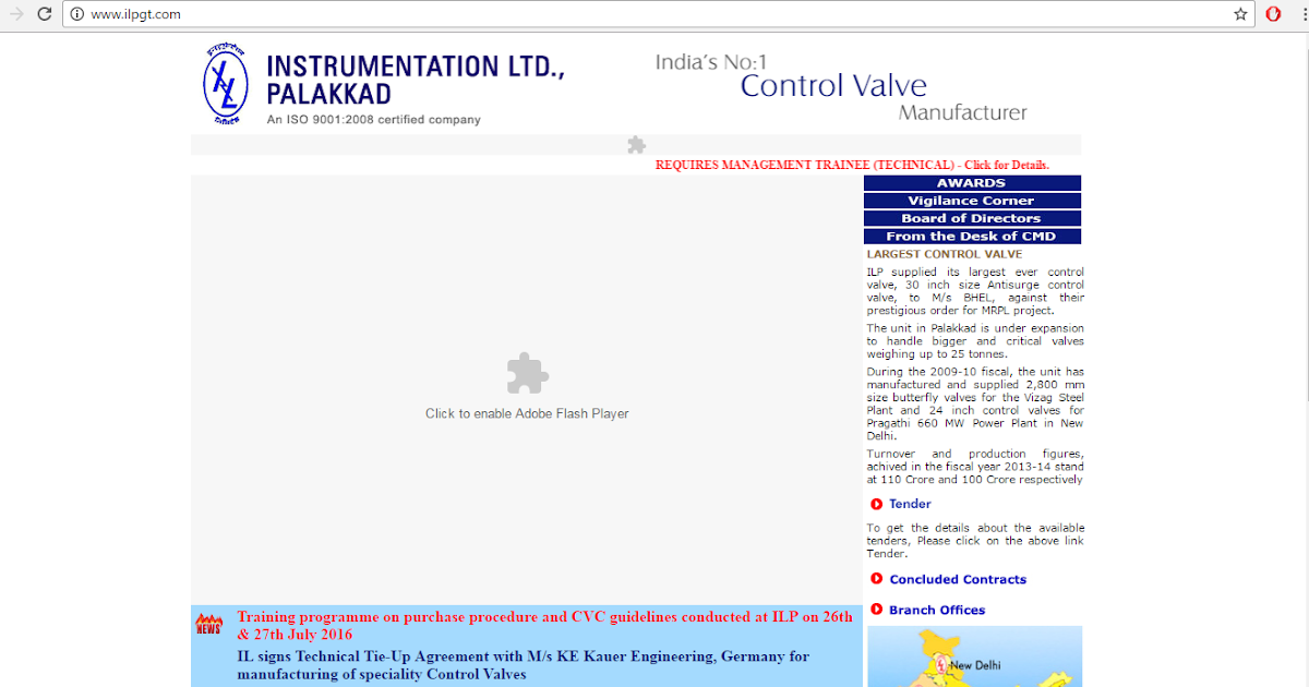 REQUIRES MANAGEMENT TRAINEE (TECHNICAL) INSTRUMENTATION LIMITED