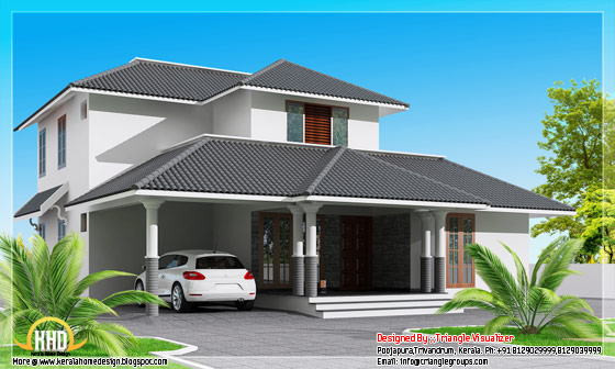 1800 square feet modern sloping roof house