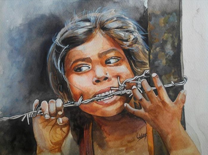 Индийский художник-самоучка. Uday Bhan