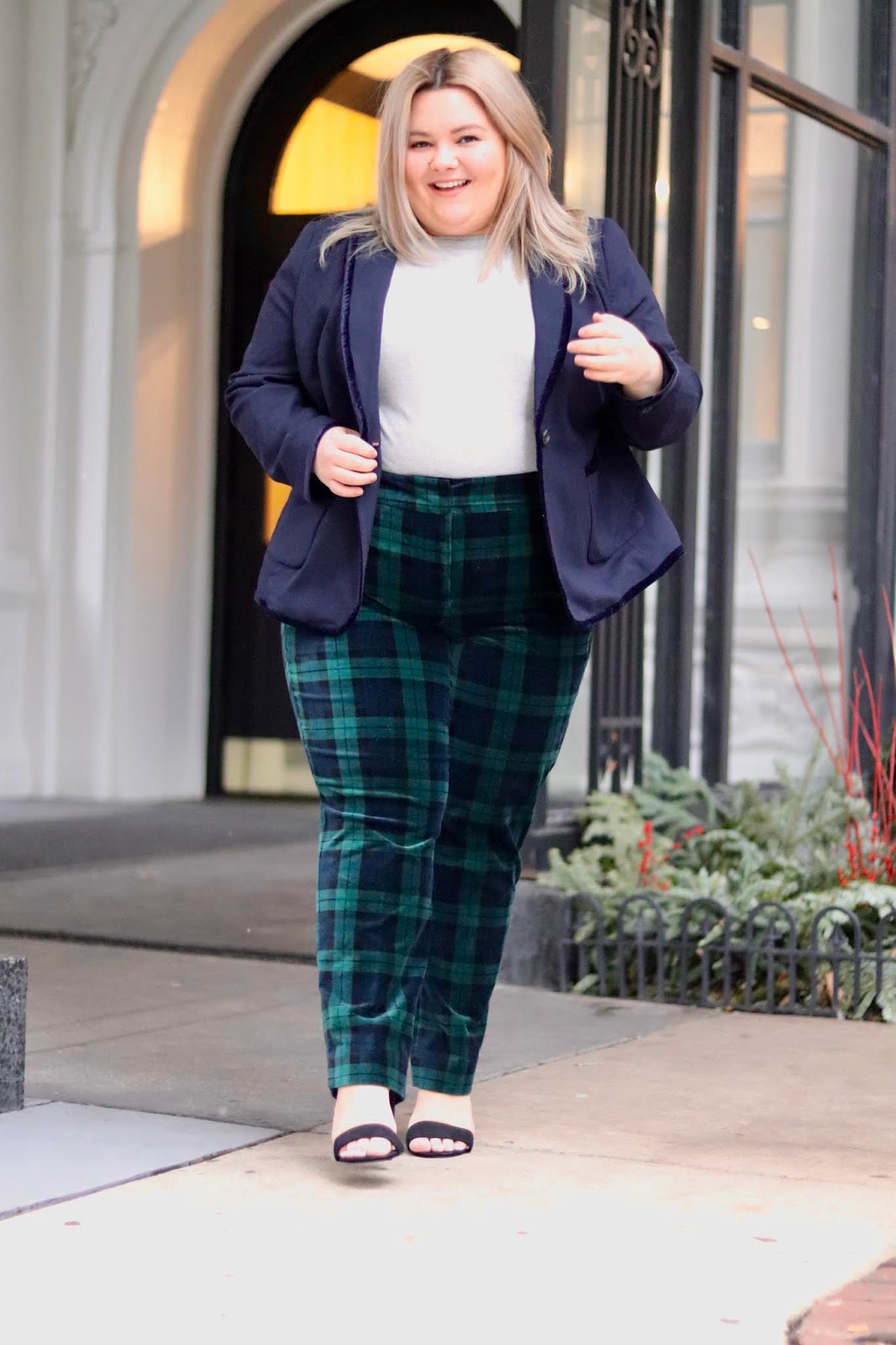 Chicago Plus Size Petite Fashion Blogger and model Natalie Craig shops Talbot's friends and family sales and styles an affordable holiday look