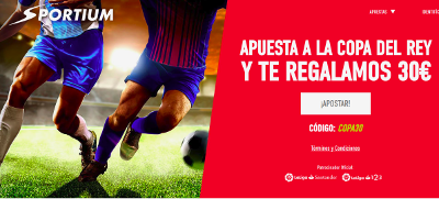 sportium Promoción Copa del Rey Apuesta 10 euros y Llévate 30 Gratis 17-18 enero sportium Promoción Copa del Rey Apuesta 10 euros y Llévate 30 Gratis 17-18 enero