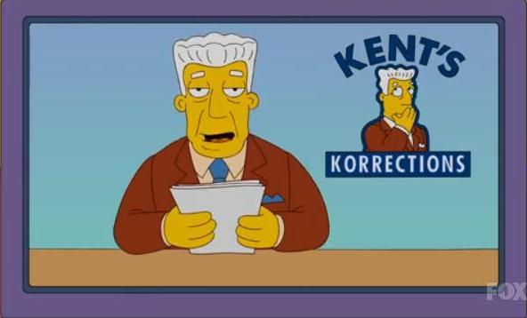 Kent's Korrections Simpsons Brockman corrects himself