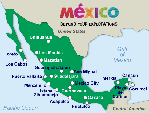 Mapa Político Ciudad Región Geográfica Mexico