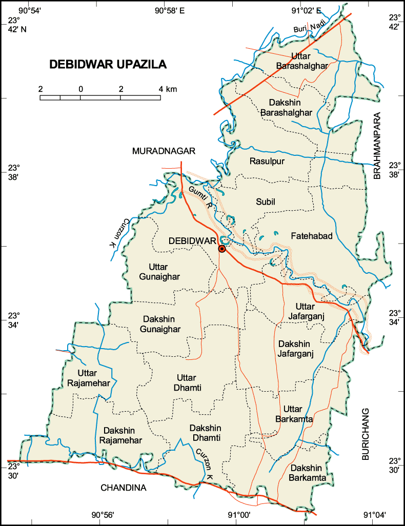 Debidwar Upazila Map comilla District Bangladesh