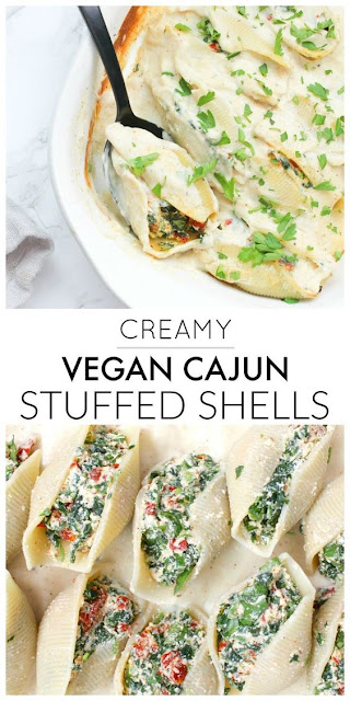 CREAMY VEGAN CAJUN STUFFED SHELLS CREAMY VEGAN CAJUN STUFFED SHELLS