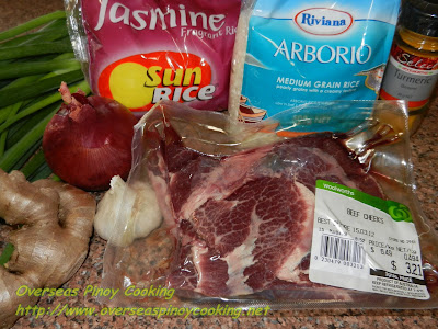 Beef Cheeks Lugaw - Ingredients Beef Cheeks Lugaw - Ingredients