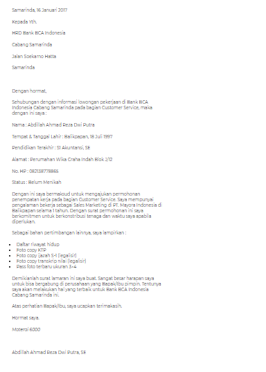 contoh surat lamaran kerja umum yang baik dan benar contoh surat lamaran kerja umum yang baik dan benar