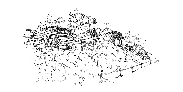 dibujo, Casas-Hobbit dibujo, Casas-Hobbit